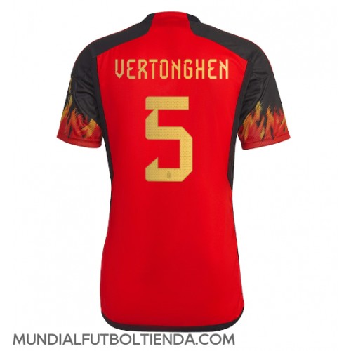 Camiseta Bélgica Jan Vertonghen #5 Primera Equipación Replica Mundial 2022 mangas cortas